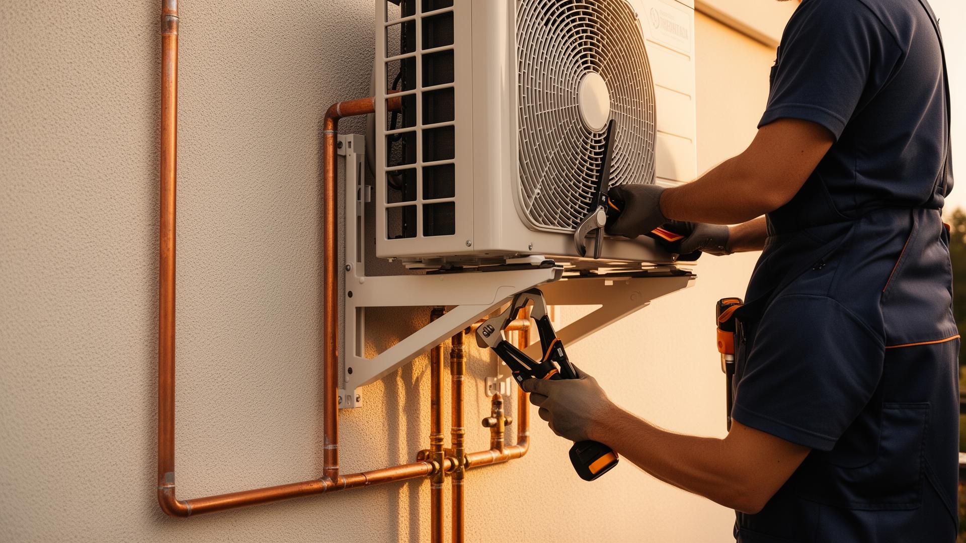 Heat pump installation by THPC technician